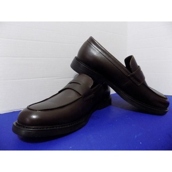 New Men\'s Leather Shoes Loafers Express Size 9 Brown main image 6